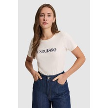 U.s. Polo Assn. Kadın Krem Tişört 50323462-VR071