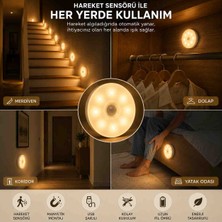 Şirin Home USB Şarjlı Hareket Sensörlü LED Gece Lambası Kablosuz Manyetik Dolap Merdiven Koridor Aydınlatması