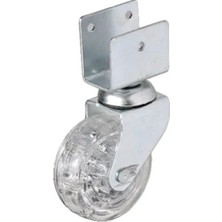 Marsilyan™- 328 - 50X20 mm Şeffaf Makaralı Kısa U Tablalı Teker 4 Adet