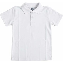 Alm Beyaz Kısa Kol 6-16 Yaş Çocuk Okul Lakos /T-shirt - 80238-Beyaz
