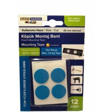 Köpük Çift Taraflı Beyaz Köpük Bant Montaj Bandı 12' Li Yuvarlak