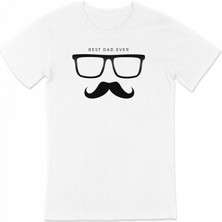 Tarz Yeri Babalar Günü Baskılı T-shirt - Beyaz -