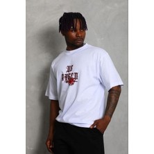 Tarz Yeri Erkek Baskılı T-Shirt Kısa Kol Bisiklet Yaka Regular Fit Tişört - Beyaz