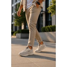 In Step Aurelio Kıng Paolo Günlük Bej Yürüyüş Ayakkabısı Hafif Nefes Alabilen Bağcıklı Rahat Sneaker