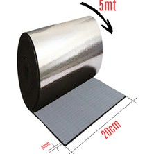 Araç Oto Ses Isı Yalıtım Bandı 3mm x 20CMX5METRE Alüminyum Folyolu Kauçuk Bant Izolasyon Malzemesi