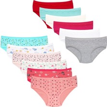 Tutku Dondeza 12'li Pamuklu Penye Kız Çocuk Bikini Külot