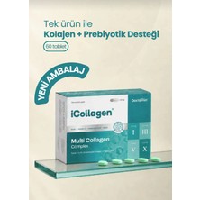 iCollagen 60 Tablet - Hidrolize Peptit, Prebiyotik, C Vitamini, 5 Tip Kolajen Türkiye Menşeli
