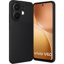 İ She Vivo V60 5g Kılıf Esnek Karbon Desenli Şık Nomad Premium Silikon Kapak