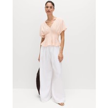 Marks & Spencer Keten Karışımlı Detaylı Bluz