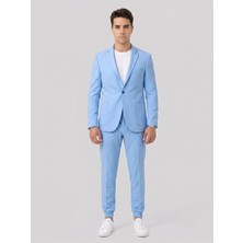 Plus Scorpion Pike Kumaş Jogger Pantolonlu Erkek Takım Elbise – Torba Cepli Tek Düğme Slim Fit Kombin