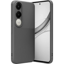 İ She Vivo V50 Lite 4g Kılıf Esnek Karbon Desenli Şık Nomad Premium Silikon Kapak-Gri