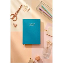 Lizy 2027 Günlük Planlayıcı Ajanda 17X24 cm  Ciltbezi Sert Kapak Turkuaz