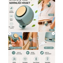 Azurtech Şarjlı Mini Giyilebilir Bel Klipsli Taşınabilir Fan - 360° Hava Akışı, Usb-C Şarjlı, Hafif ve Sessiz Kişisel Soğutucu