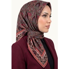 Hadiora Kadın Nar Çiçeği Etnik Çiçek ve Şal Motifli Organik Pamuk Soft Eşarp