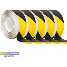5 Adet Merdiven ve Zemin Kaydırmaz Bant 50MM x 25METRE Sarı Siyah