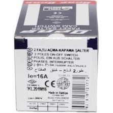 Opaş 2X16A 0-1 Aç-Kapa Mini Tip Kilitli Pako Şalter