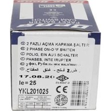 Opaş 2X25A 0-1 Aç-Kapa Kilitli Difaze Pako Şalter