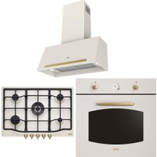 Franke Rustik Krem Ankastre Set  (Fco 70 Pw-Fch 755 4g-Fco 86 H Pw)