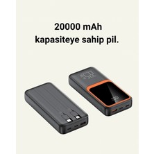 Tios Shop Krm Taşınabilir Şarj Cihazı 20000 Mah | 22.5W Hızlı Şarj + Dijital Ekran + Kablo Dahil Krm