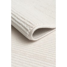 Ecosia %100 Akrilik Krem Sade Düz Yumuşak Modern Halı Salon Mutfak Antre Yolluk Oturma Odası Halısı P531G