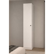 Mobilique Prestij No.1 Kapaklı Beş Raflı Bazalı Giysi Dolabı Gardırop