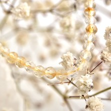 Nox Jewelry 14 Ayar Altın Kaplama Gümüş Sarı Sitrin Doğal Taşlı Gümüş Bileklik - BGS00125