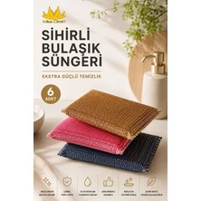 Missclean Mikrofiber Temizlik Süngeri Telli 6'lı Yüksek Emicilik ve Kolay Temizlik Özelliği