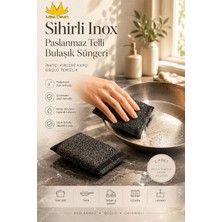 Missclean Sihirli Paslanmaz Çelik Telli Bulaşık Süngeri 2'li Set - Çizmez, Dayanıklı ve Çok Amaçlı Temizlik Ürünü