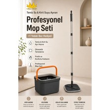 Missclean ( 1 Yedek Bez Hediyeli )Temiz Su ile Kirli Suyu Ayıran Otomatik Temizlik Seti Profesyonel Mop Paspas