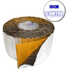 SLC Marketim Araç Oto Ses Isı Yalıtım Bandı 3mm x 10cm x 5metre Alüminyum Folyolu Kauçuk Bant Izolasyon Malzemesi