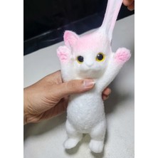 LRS Store Dev Boy Kedi Figür-Taba Sukuşi - 20 cm Squishy Patili Kedi - Tüylü Sıkma Kedi - Büyük Stres Oyuncak