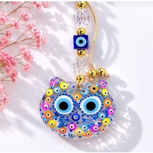 Novaly Store El Yapımı Kedi Figürlü Nazar Boncuğu Duvar Süsü