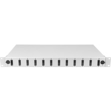 Alfafonet Optislide 12 Port Sc-Dx/lc-Qd 1ru Rack Tipi Açık Gri Fiber Optik Patch Panel