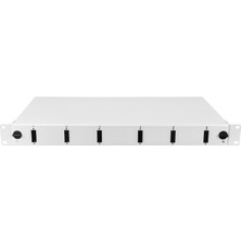 Alfafonet Optislide 6 Port Sc-Dx/lc-Qd 1ru Rack Tipi Açık Gri Fiber Optik Patch Panel