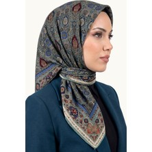 Hadiora Kadın Çağla Yeşili Etnik Çiçek ve Şal Motifli Organik Pamuk Soft Eşarp