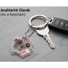 Tanlight Sad Hamster Içecekli Akrilik Anahtarlık - Şirin Çanta Aksesuarı (Bag Charm)