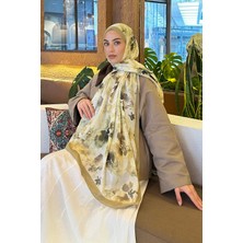 Lamelif Batik Çiçek Desen Bambu Şal Mint Yeşili