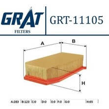 Hava Filtresi Grat 11105/BX Clio Iv Duster Iı Oem 165467674R