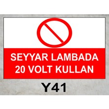 Baysan Yangın Seyyar Lambada 20V Kullan Uyarıcı Levha