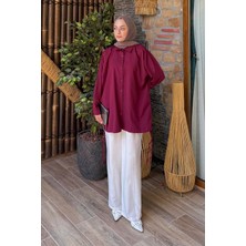 Oversize Gömlek Bordo
