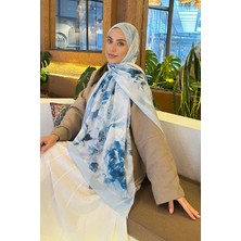 Lamelif Gül Desen Bambu Şal Bebe Mavisi