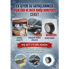 Kl Home 3'lü Set Su Saati Kartlı- Normal Sayac Kış Kar(Dona) Karşı Isı Yalıtım Korur (Sayaç Ceketi Kauçuk Boru-Pvc Bant)