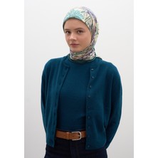Fresh Scarfs Vintage Garden Desen Pamuklu Viskon Eşarp Petrol