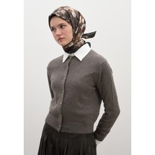 Fresh Scarfs Tiny Daisy Desen Pamuklu Viskon Eşarp Kahve