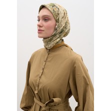 Fresh Scarfs Tiny Daisy Desen Pamuklu Viskon Eşarp Toprak