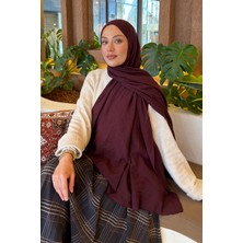 Lamelif Organic Premium Şal Koyu Bordo