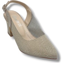 Desire Shoes Desire 354-26 Simli Mozaik Desenli Nikelajlı Kalın Topuk Kadın Ayakkabı