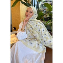 Lamelif Çiçek Desen Lara Soft Şal Sarı