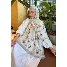 Lamelif Çiçek Desen Lara Soft Şal Mint Yeşili