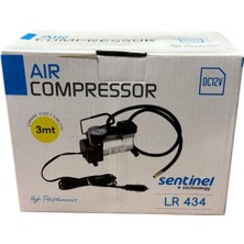 Sentinel Araç Hava Lastik Kompresörü 12V Metal Gövde 150 Psı 3mt Kablolu Lr 434